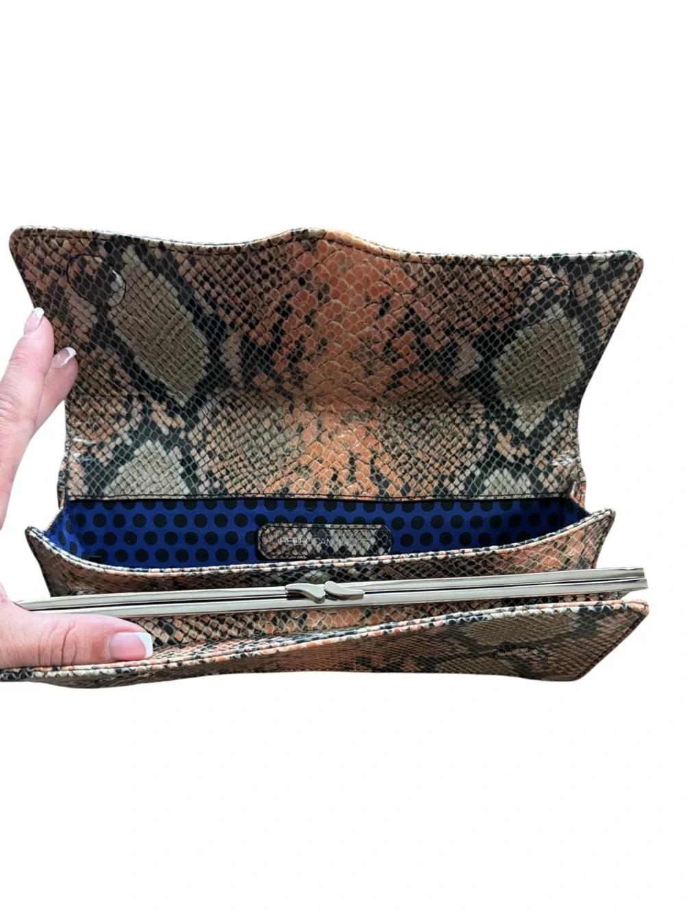 Rebecca Minkoff Jean Convertible Snakeskin Print Clutch or Wallet